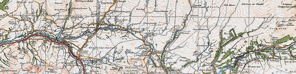 Old map of Aman Fawr in 1923