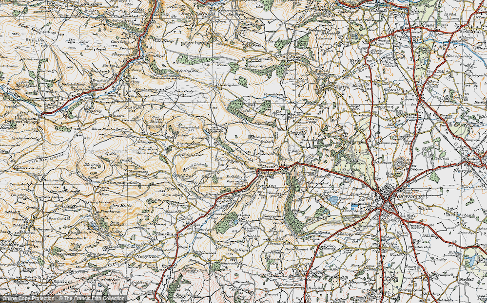 Old Map of Cefn Canol, 1921 in 1921