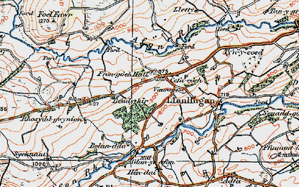 Old map of Belan-ddu in 1921