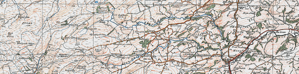 Old map of Belan-ddu in 1921