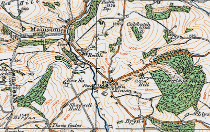 Old map of Cefn Einion in 1920