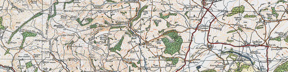 Old map of Cefn Einion in 1920