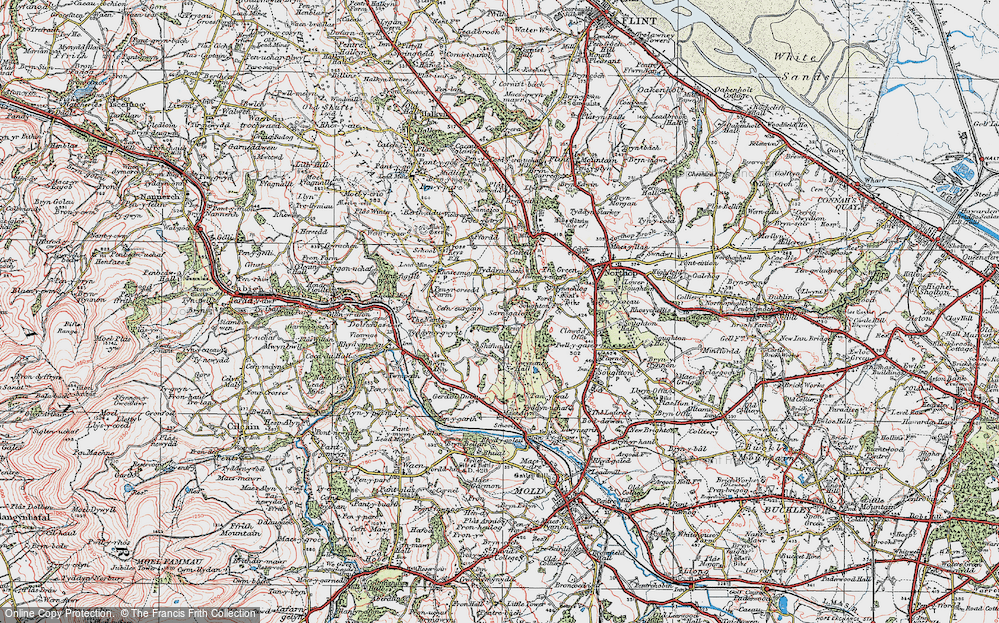 Old Map of Historic Map covering Sarn Galed in 1924