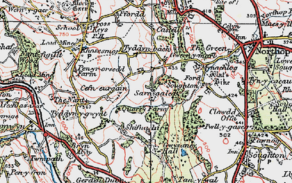 Old map of Cefn-eurgain in 1924