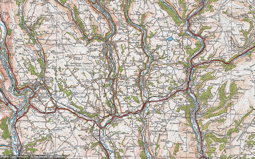 Old Map of Cefn Fforest, 1919 in 1919
