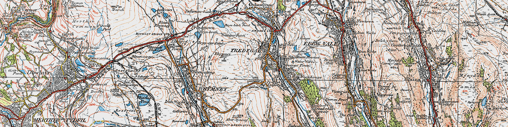 Old map of Cefn Golau in 1919