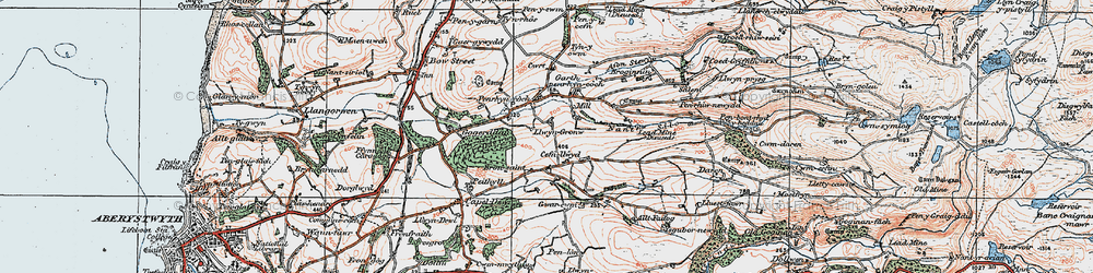 Old map of Cefn Llwyd in 1922