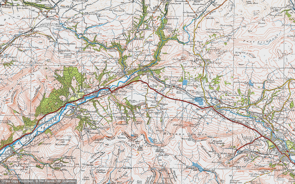 Old Map of Cefn Rhigos, 1923 in 1923