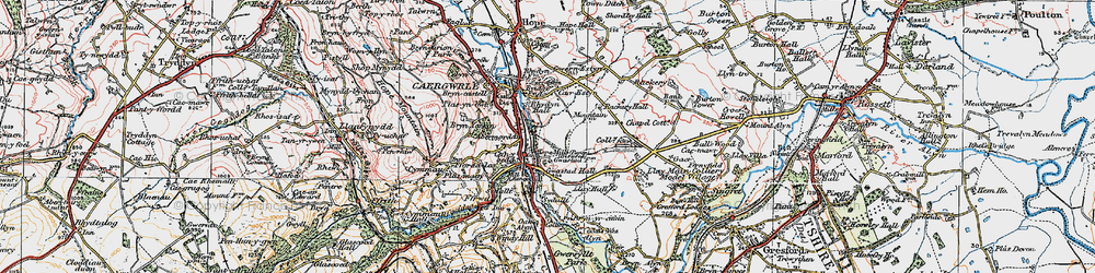 Old map of Cefn-y-bedd in 1924