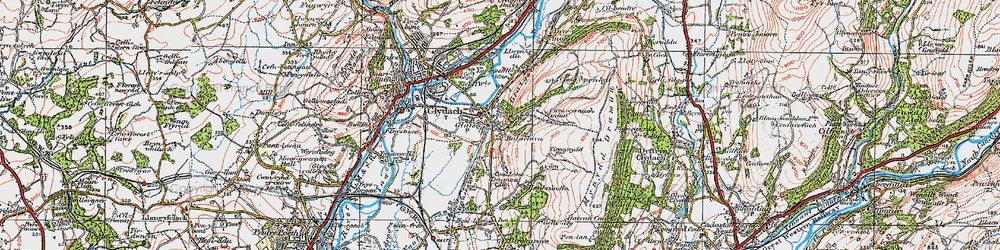 Old map of Cefn-y-Garth in 1923