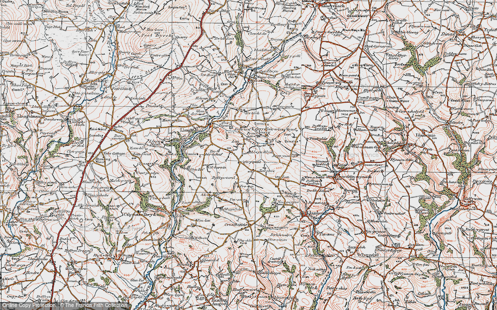 Old Map of Cefn-y-pant, 1922 in 1922
