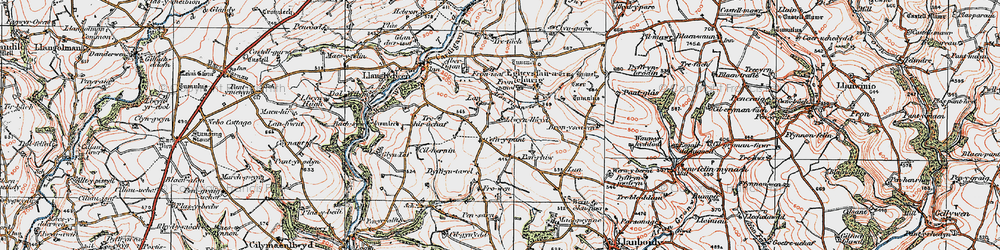 Old map of Cefn-y-pant in 1922