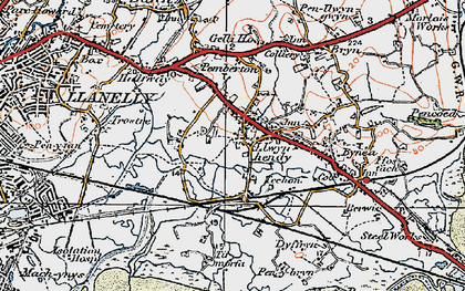 Old map of Tir Morfa in 1923