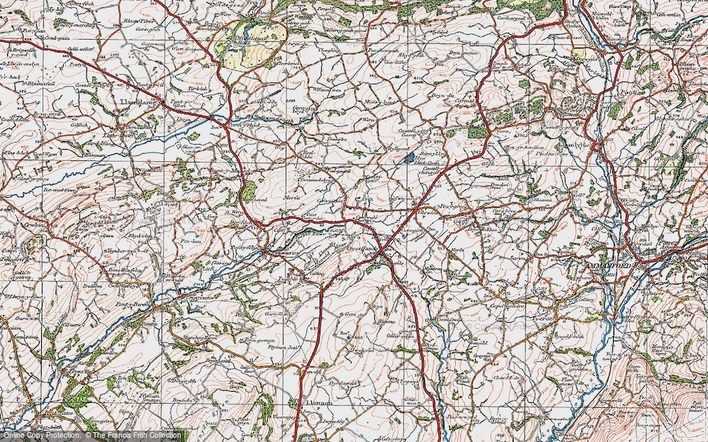 Old Map of Cefneithin, 1923 in 1923