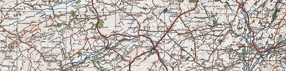 Old map of Cefneithin in 1923