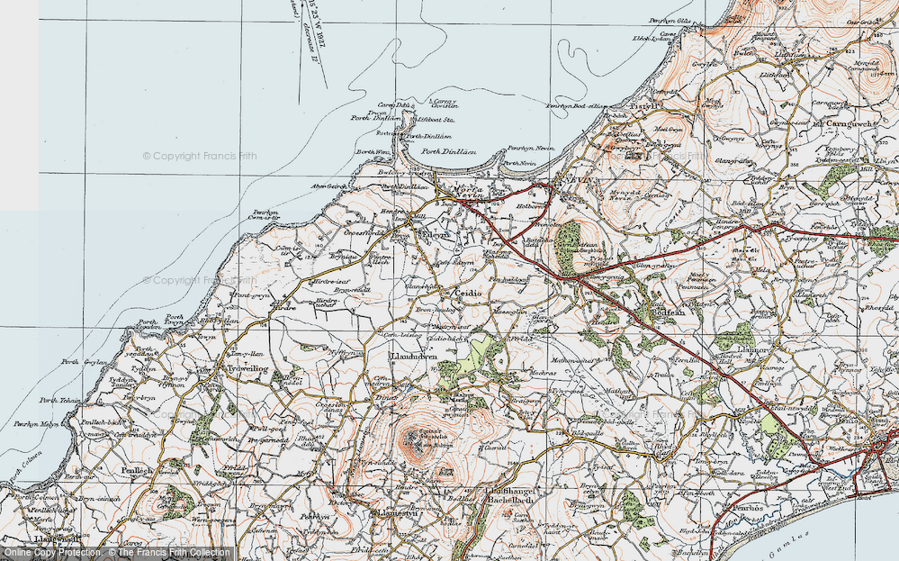 Old Map of Historic Map covering Cefn Leisiog in 1922