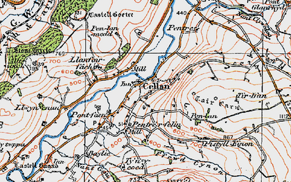Old map of Cellan in 1923