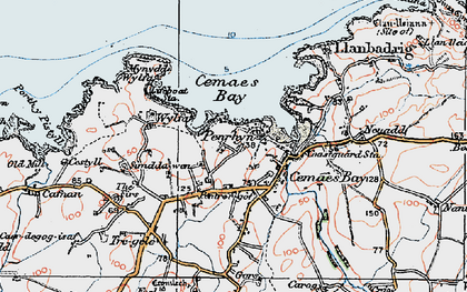 Old map of Cemaes in 1922
