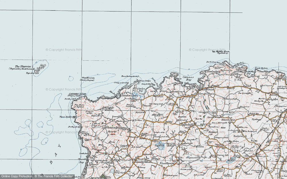 Old Map of Cemlyn Bay, 1922 in 1922
