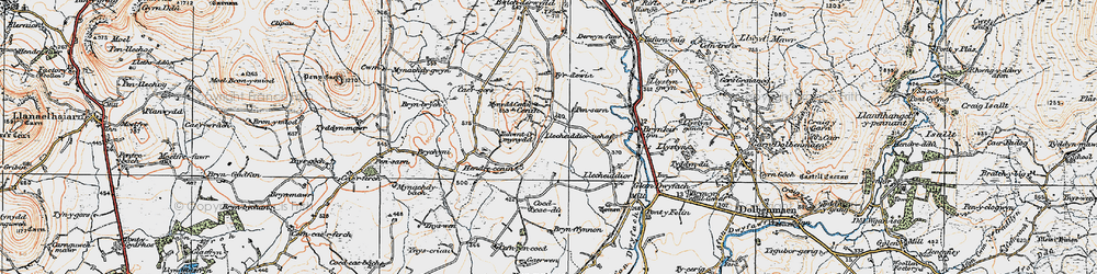 Old map of Brychyni in 1922