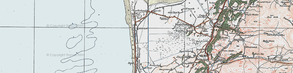 Old map of Afon Leri in 1922