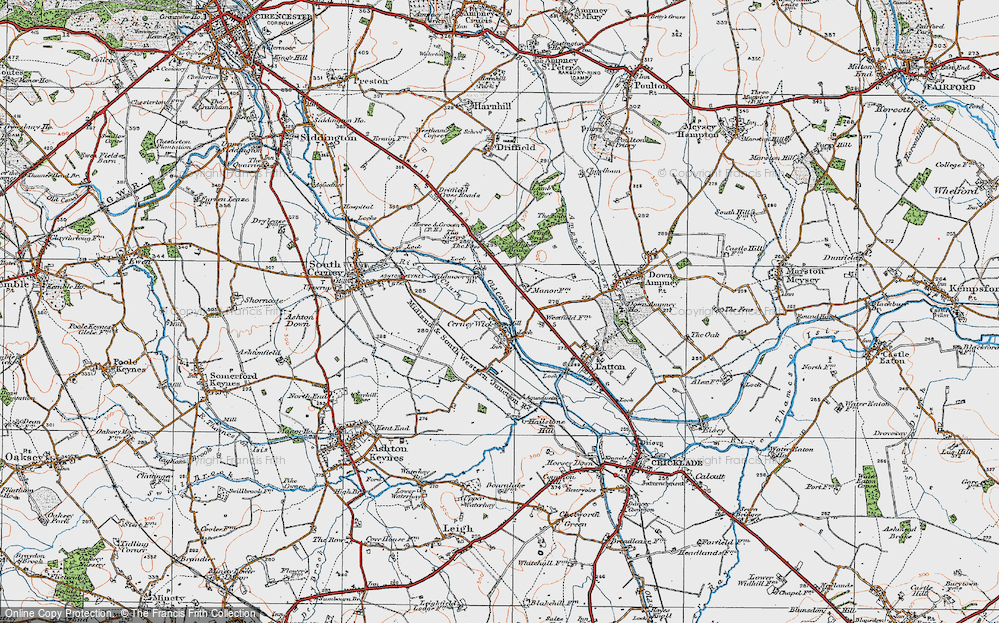 Old Map of Cerney Wick, 1919 in 1919