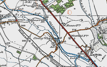 Old map of Cerney Wick in 1919