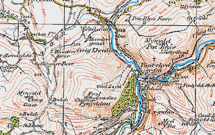 Old map of Cerrig Llwydion in 1923