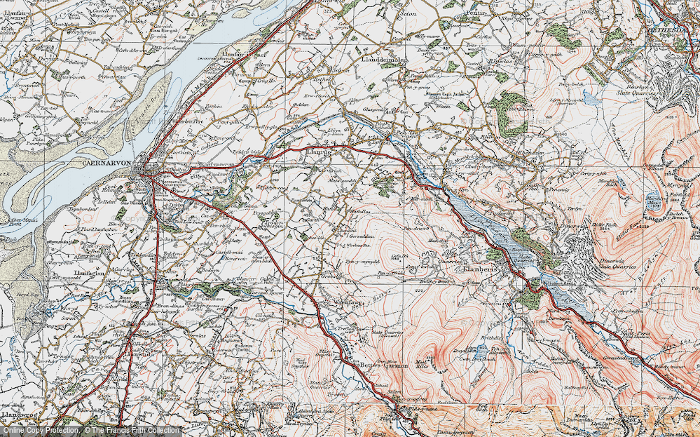 Old Map of Ceunant, 1922 in 1922