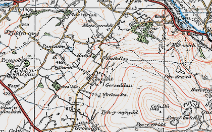 Old map of Y Garth in 1922