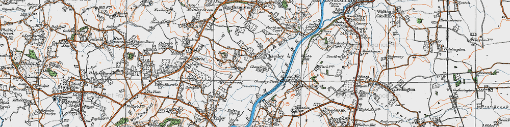 Old map of Chaceley in 1919