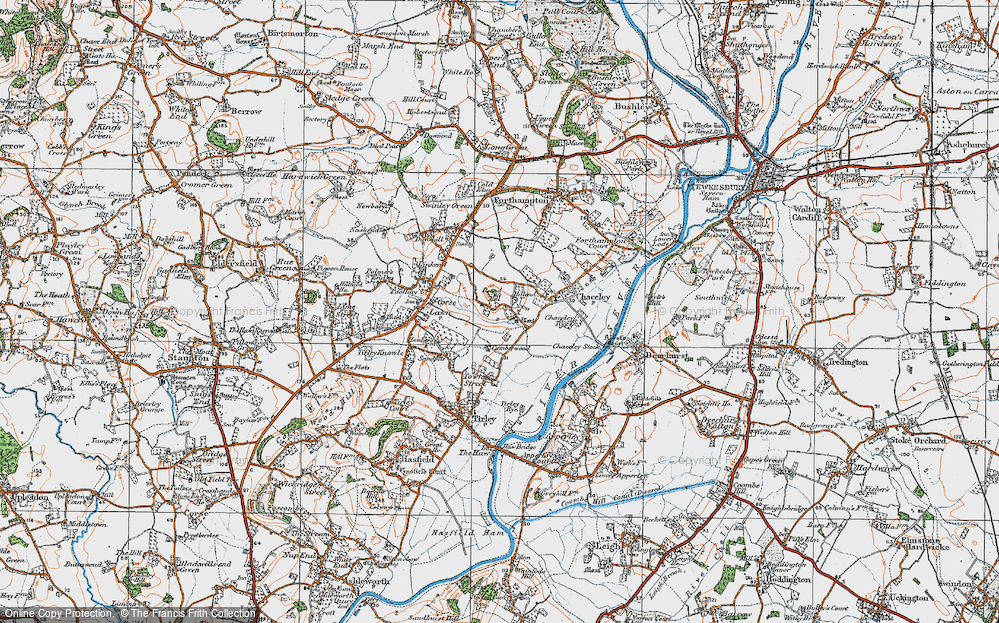 Old Map of Chaceley Hole, 1919 in 1919