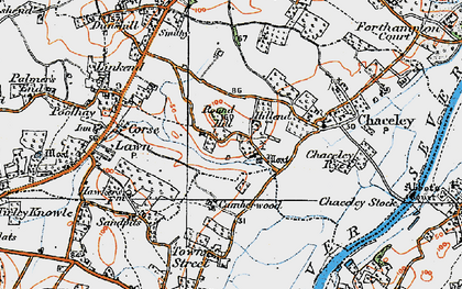 Old map of Chaceley Hole in 1919
