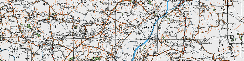Old map of Chaceley Hole in 1919