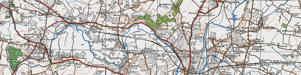 Old map of Chadbury in 1919