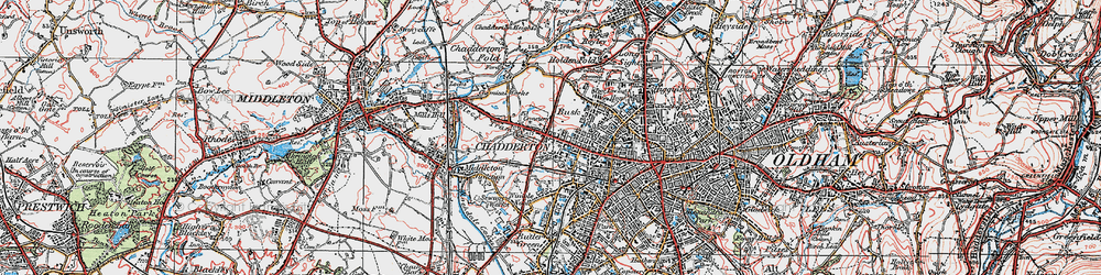 Old map of Chadderton in 1924