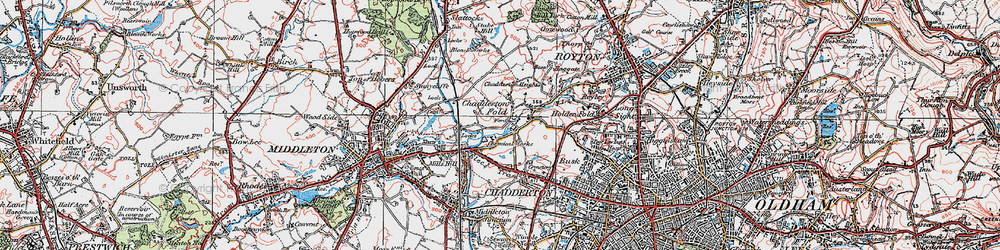 Old map of Chadderton Fold in 1924
