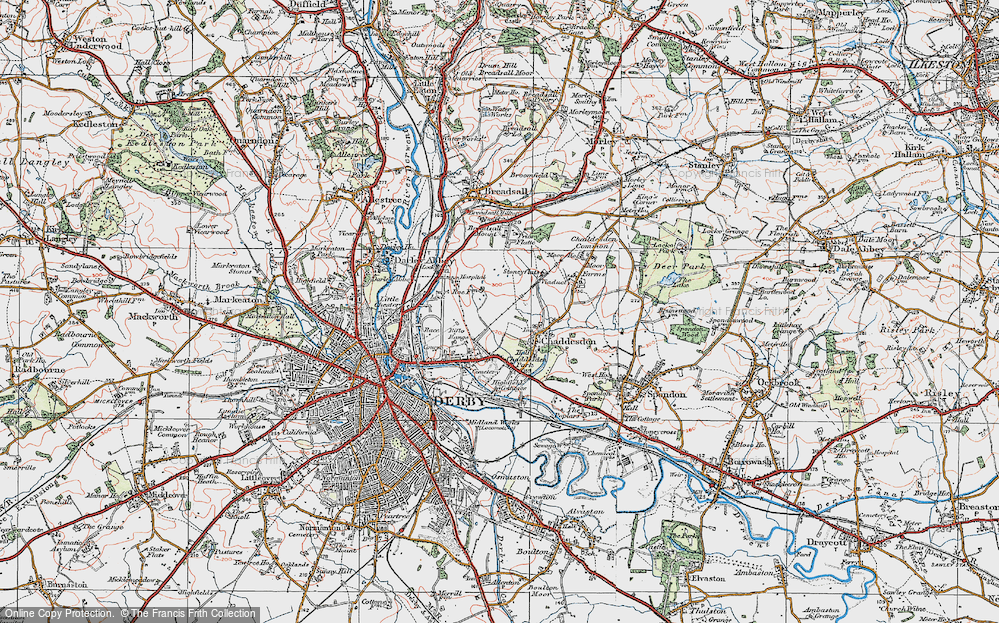 Old Map of Chaddesden, 1921 in 1921