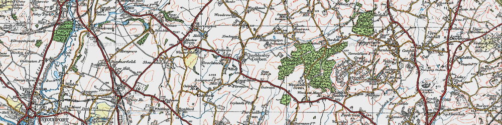 Old map of Chaddesley Corbett in 1919