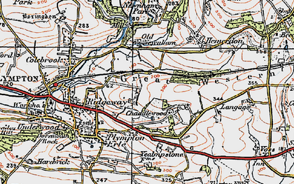 Old map of Chaddlewood in 1919