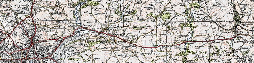 Old map of Chaddlewood in 1919