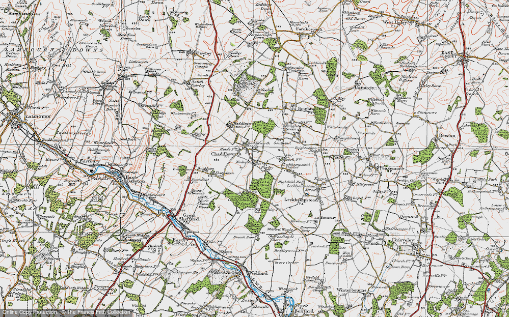 Old Map of Chaddleworth, 1919 in 1919