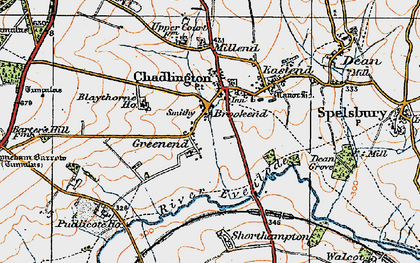 Old map of Chadlington in 1919