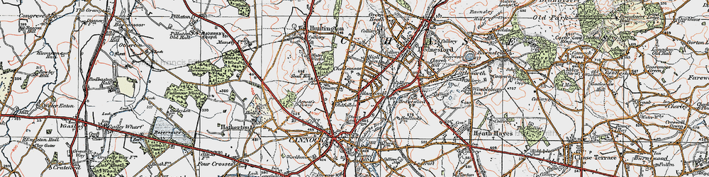 Old map of Chadsmoor in 1921