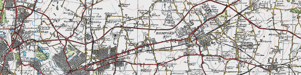 Old map of Chadwell Heath in 1920