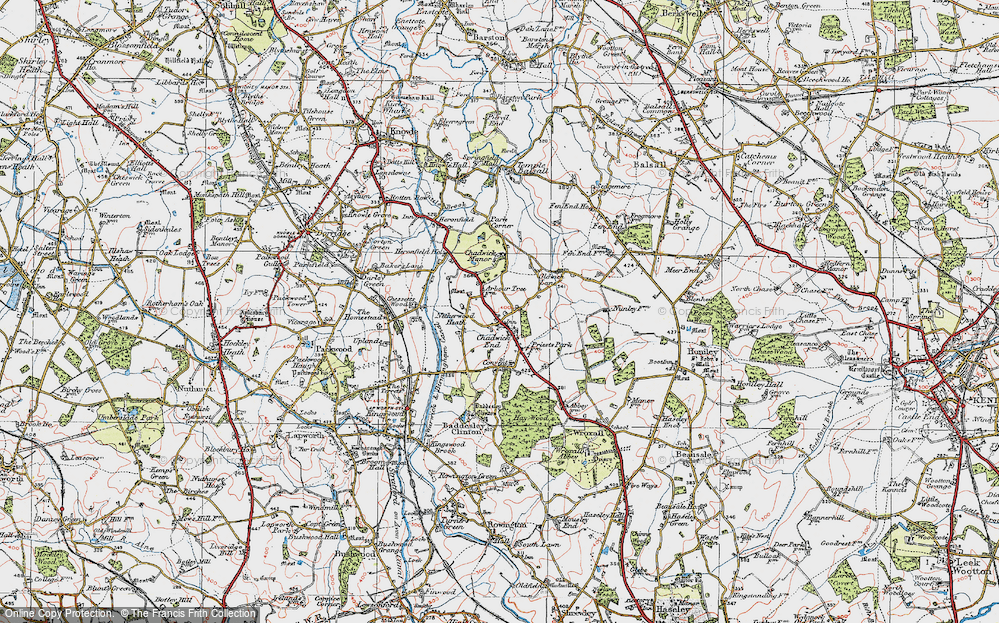 Old Map of Chadwick End, 1919 in 1919