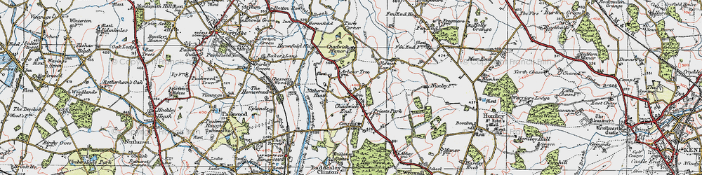 Old map of Chadwick End in 1919