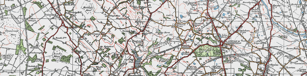 Old map of Chadwick Green in 1924