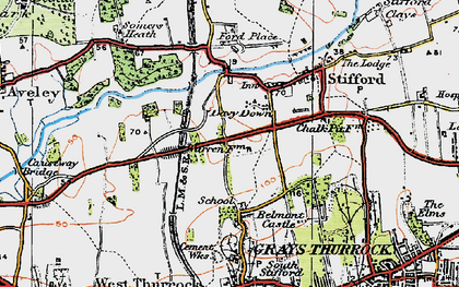 Old map of Chafford Hundred in 1920