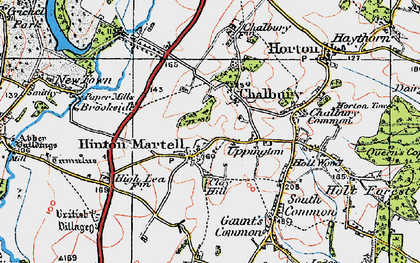 Old map of Chalbury in 1919